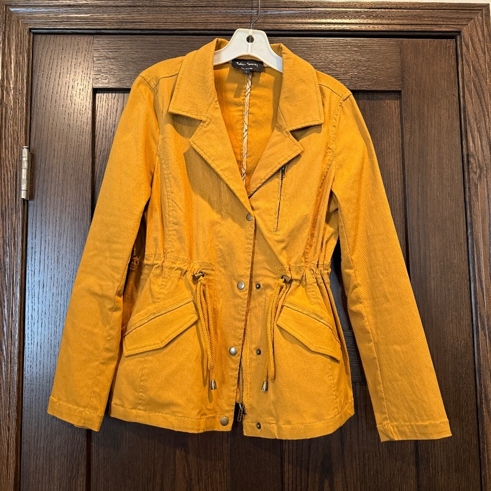 Eden Society Cinch Waist Jacket - Size Large, Mustard
